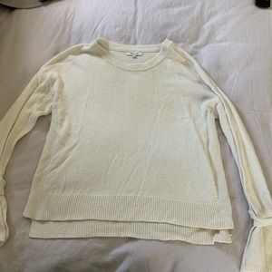 Cream sweater size S with tie sleeves